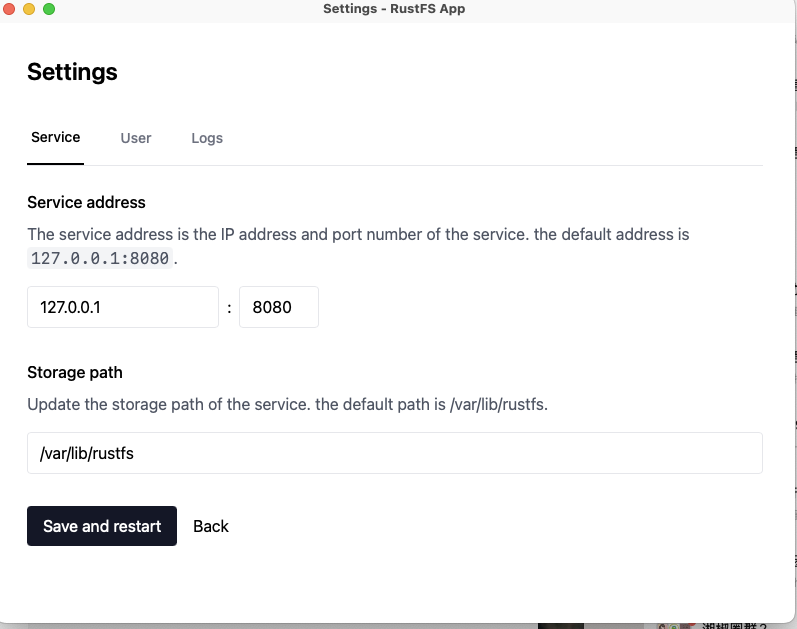 RustFS macOS configuration